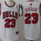 Men's Chicago Bulls #23 Michael Jordan Jersey Throwback White Basketball