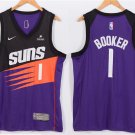 Men's Phoenix Suns #1 Devin Booker Jersey Purple 1990s' Throwback Swingman Basketball