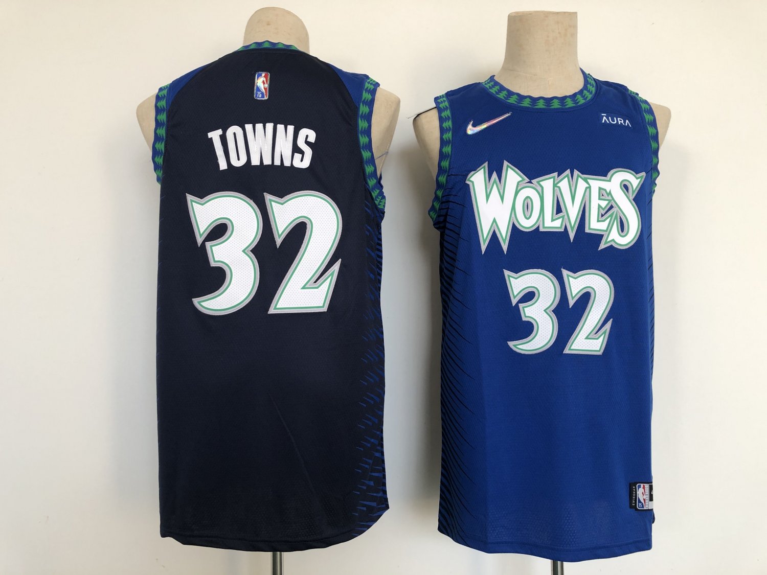 Men's Minnesota Timberwolves #32 Karl-Anthony Towns Jersey 75th Diamond 2022 Royal City Edition
