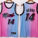 Men's Miami Heat #14 Tyler Herro Jersey 2021 Pink/Blue City Edition Swingman Basketball