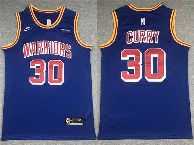 Men's  Golden State Warriors #30 Stephen Curry Jersey 2022 Blue Classic Edition Swingman Basketball