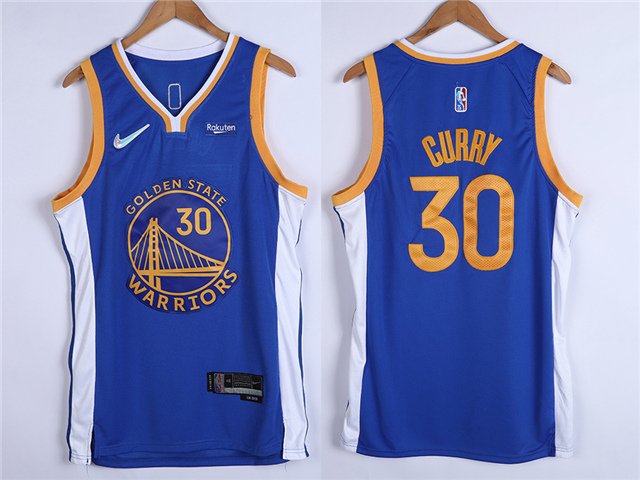 Men's  Golden State Warriors #30 Stephen Curry Jersey 75th Diamond 2022 Blue Swingman Basketball