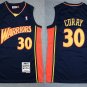 Men's  Golden State Warriors #30 Stephen Curry Jersey Throwback Navy Classics Basketball