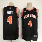 Men's  New York Knicks #4 Derrick Rose Jersey 75th Diamond 2022 Black City Edition