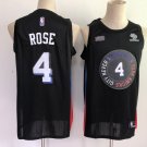 Men's  New York Knicks #4 Derrick Rose Jersey 2021 Black City Edition Swingman Basketball