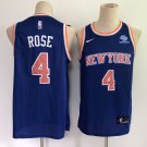 Men's  New York Knicks #4 Derrick Rose Jersey Blue Swingman Basketball