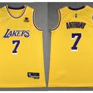 Men's Los Angeles Lakers #7 Carmelo Anthony Jersey 75th Anniversary Diamond 2022 Gold Icon Edition