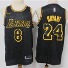 Men's Los Angeles Lakers #8/24 Kobe Bryant Jersey Black City Edition Swingman Basketball