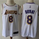 Men's Los Angeles Lakers #8 Kobe Bryant Jersey White Swingman Basketball
