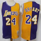 Men's Los Angeles Lakers #24 Kobe Bryant Jersey Purple Gold Split Classics Basketball