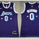 Men's Los Angeles Lakers #0 Russell Westbrook Jersey 75th Diamond 2022 Purple City Edition
