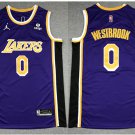 Men's Los Angeles Lakers #0 Russell Westbrook Jersey 75th Diamond 2022 Purple Statement Edition
