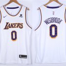 Men's Los Angeles Lakers #0 Russell Westbrook Jersey 2022 White Swingman Basketball