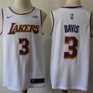 Men's Los Angeles Lakers #3 Anthony Davis Jersey White Swingman Basketball