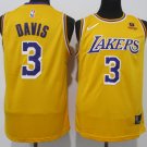 Men's Los Angeles Lakers #3 Anthony Davis Jersey 75th Anniversary Diamond 2022 Gold Icon Edition
