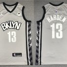 Men's Brooklyn Nets #13 James Harden Jersey 2021 Gray Statement Edition Swingman Basketball