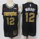 Men's Memphis Grizzlies #12 Ja Morant Jersey 2021 Black City Edition Swingman Basketball