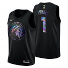 men's & youth Minnesota Timberwolves #1 Anthony Edwards Jersey Iridescent Holographic Black