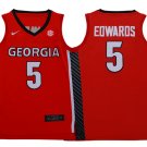 men's & youth Georgia Bulldogs #5 Anthony Edwards Jersey Red College Basketball