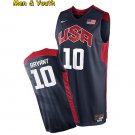 men's & youth Kobe Bryant #10 Throwback 2012 Team USA BasketBall Jersey Navy Stitched