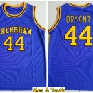 men's & youth Crenshaw #44 Kobe Bryant High School Game Basketball Jersey Blue