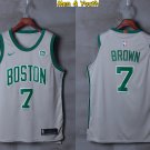men's & youth Boston Celtics #7 Jaylen Brown Jersey Gray City Edition Swingman Basketball