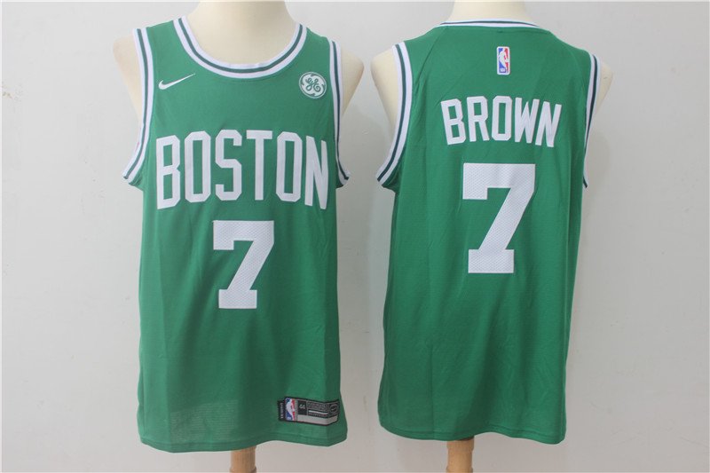 Men's Boston Celtics #7 Jaylen Brown Jersey Green Icon Edition Swingman Basketball