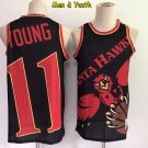 men's & youth Atlanta Hawks #11 Trae Young Jersey Black Big Face Classics Soul Swingman Basketball