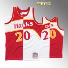 men's & youth Atlanta Hawks #20 John Collins Jersey Split White/Red Swingman Basketball