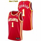 men's & youth Atlanta Hawks #1 Jalen Johnson Jersey 2021 Red Icon Edition Swingman Basketball