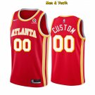 men's & youth Atlanta Hawks #00 Custom Name Number Jersey 2021 Red Icon Edition Basketball