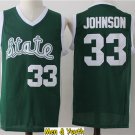men's & youth Michigan State Spartans #33 Magic Johnson Jersey Green College Basketball