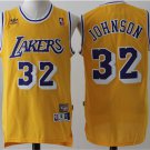 Men's Los Angeles Lakers #32 Magic Johnson Jersey Yellow Classics Throwback Basketball