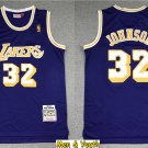 men's & youth Los Angeles Lakers #32 Magic Johnson Jersey Purple Gold Classics Basketball