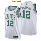 men's & youth Boston Celtics #12 Grant Williams Jersey 75th Diamond 2022 White Association Edition