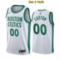 men's & youth Boston Celtics #00 Custom Name Number Jersey 2021 White City Edition Basketball
