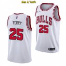 men's & youth Chicago Bulls #25 Dalen Terry Jersey 75th Diamond 2022 Draft White Association Edition