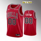 men's & youth Chicago Bulls #00 Custom Name Number Jersey Red Icon Edition Swingman Basketball