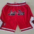 Men's Chicago Bulls Basketball Shorts Just Don Red Top Quality Dense Embroidery Pants
