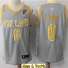 men's & youth Cleveland Cavaliers #0 Kevin Love Jersey Gray The Land Swingman Basketball