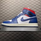 unisex jumpman jordan one mid french blue athleisure fashion trend sneakers with shoes box