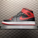 unisex jumpman jordan one mid black red athleisure fashion trend sneakers with shoes box