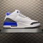 unisex jumpman jordan three  Racer Blue athleisure fashion trend sneakers with shoes box