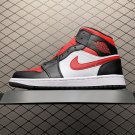 unisex jumpman jordan one mid bred toe athleisure fashion trend sneakers with shoes box