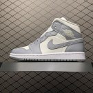 unisex jumpman jordan one mid grey sail athleisure fashion trend sneakers with shoes box