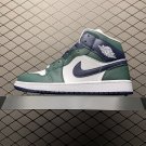 unisex jumpman jordan one mid noble green athleisure fashion trend sneakers with shoes box