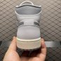 unisex jumpman jordan one mid white gray athleisure fashion trend sneakers with shoes box