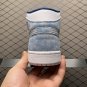 unisex jumpman jordan one mid blue white athleisure fashion trend sneakers with shoes box