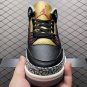 unisex jumpman jordan three Black Gold athleisure fashion trend sneakers with shoes box