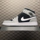 unisex jumpman jordan one mid black gray athleisure fashion trend sneakers with shoes box